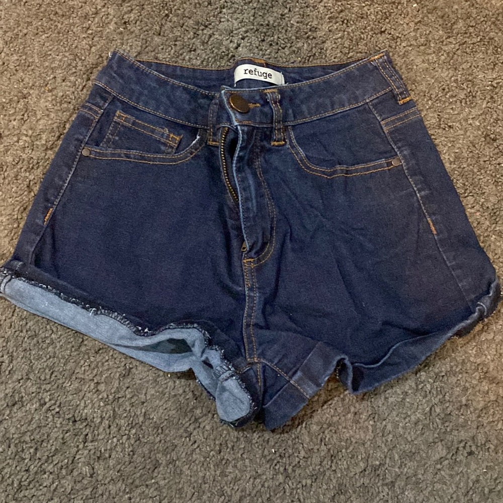 Denim high waisted stretchy shorts